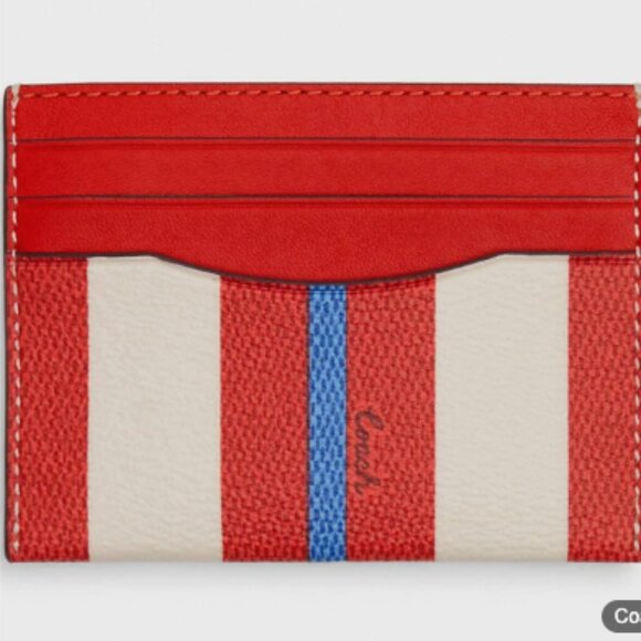 Coach Red and Cream Card Holder NWT - Picture 1 of 7